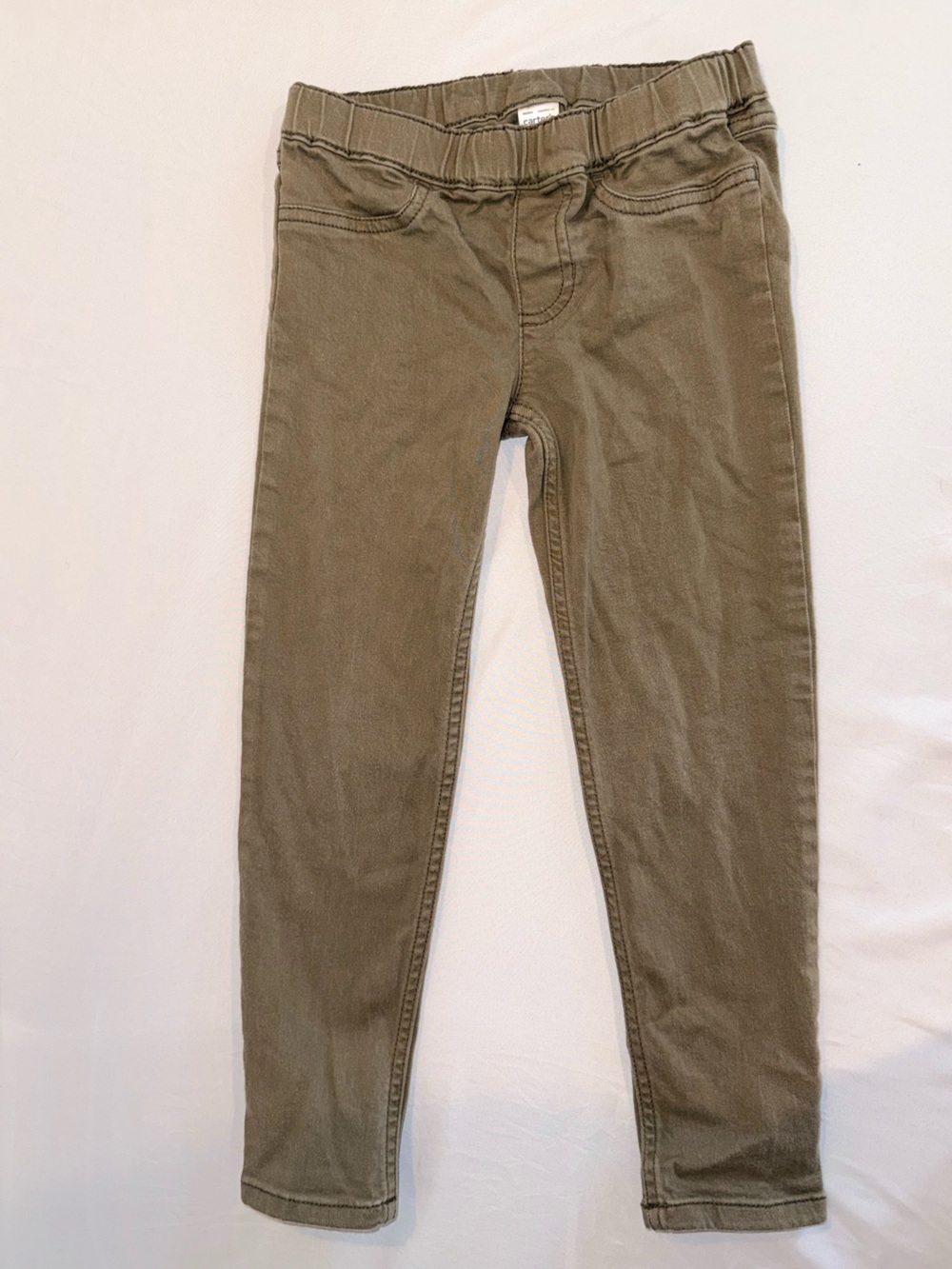 Carter's Kids Little Girls Olive Green Pull On Straight Jean Pants Size 6/6X